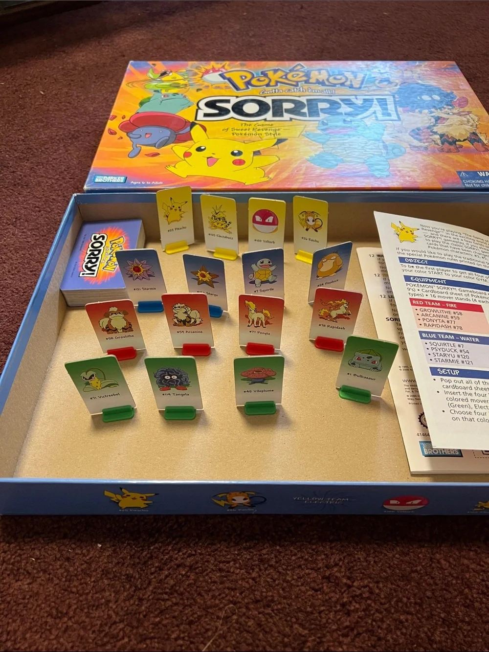Vintage 2000 Pokémon Sorry! Board Game with Pikachu Artwork